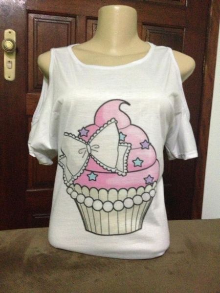 Blusa Feminina Cupcake Laço